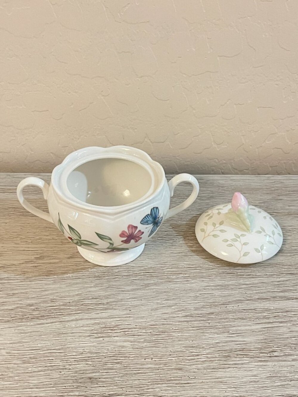 New Lenox Butterfly Meadow Sugar Bowl Dish - Picture 6 of 9